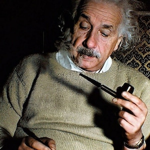 1940 ALBERT EINSTEIN at His Home PHOTO