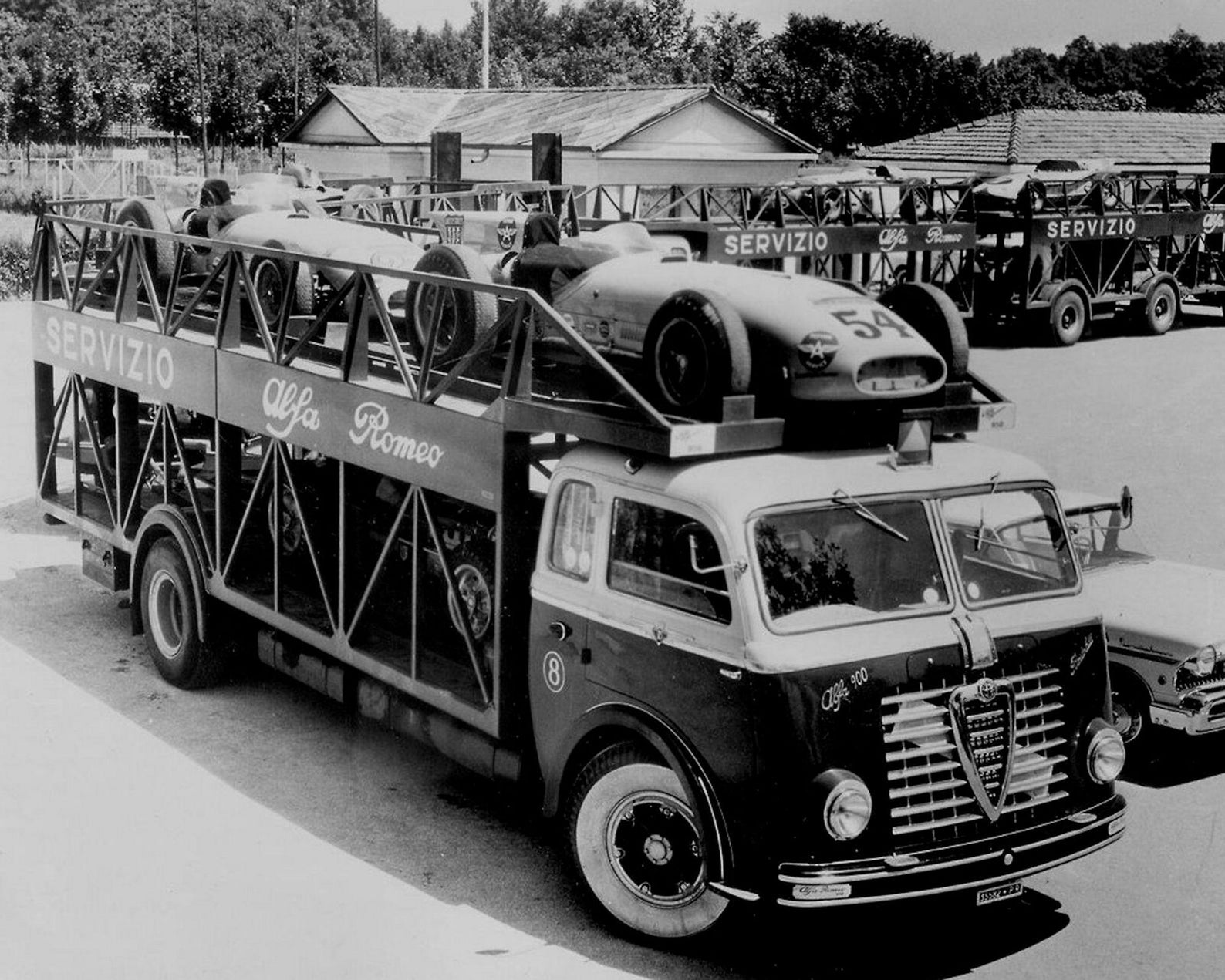 1957 ALFA ROMEO Race Car TRANSPORTER Hauler Photo - Etsy