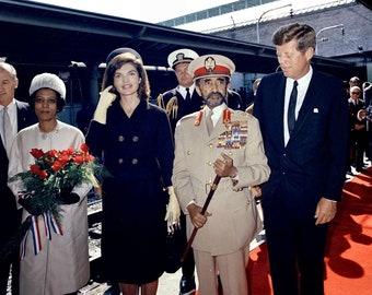 1941 Haile Selassie of ETHOPIA Meets President & Mrs KENNEDY Photo