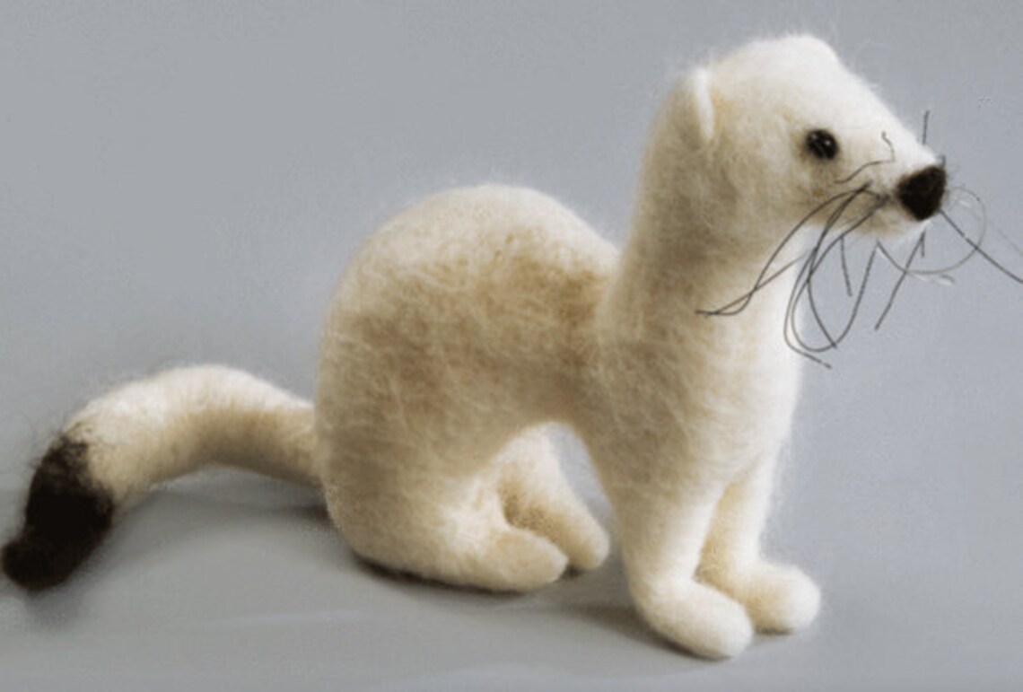 Felting Kit ferret DIY Wool Felted Animal Felt Craft stoat Etsy