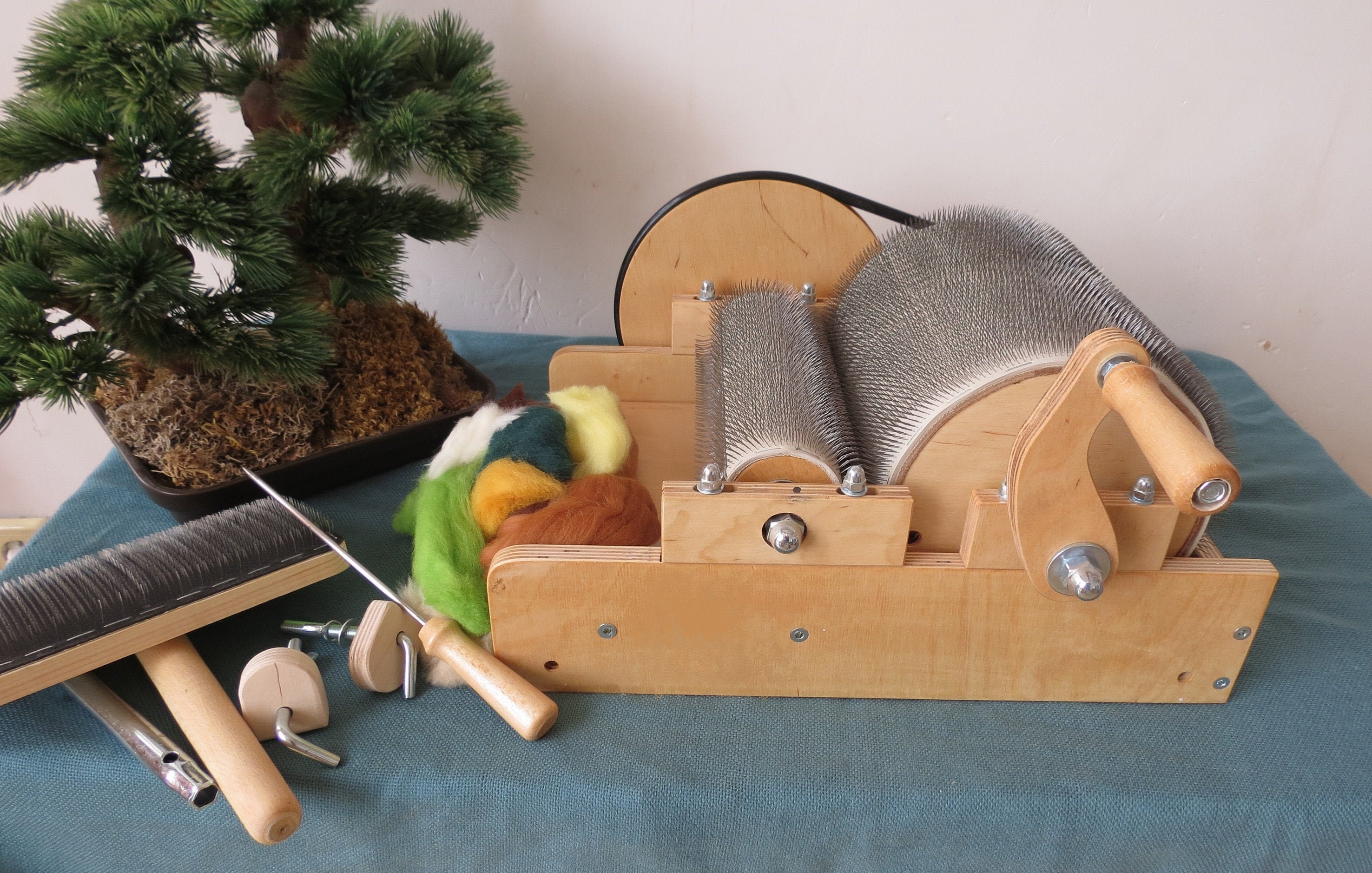 Wooden Carders (2 pcs) Hand Carders ,wool carder Felting Kit 72 TPI Strauch