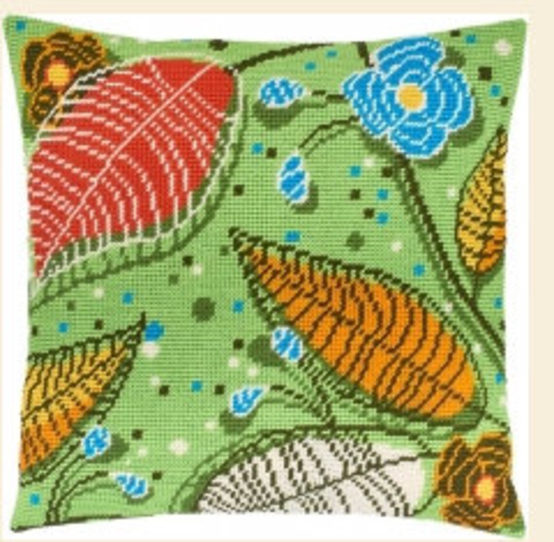 DIY Needlepoint Pillow Kit tropics thread embroidery pillow Etsy