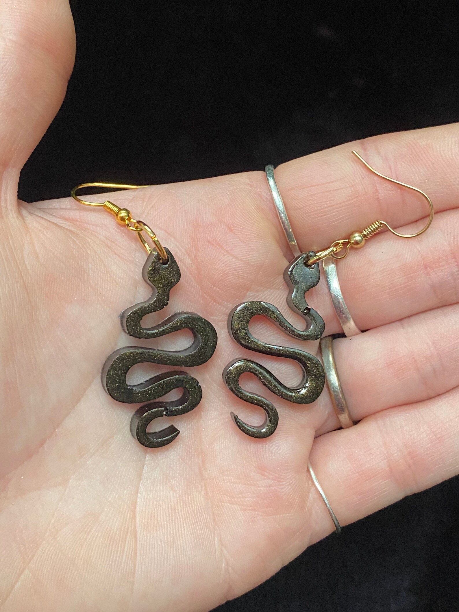 Gold Snake Earrings Etsy