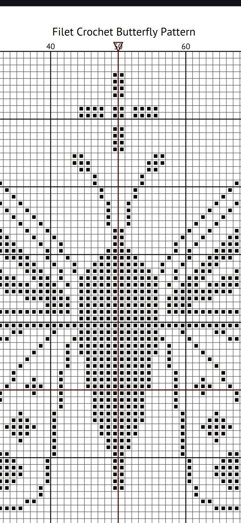 Grid Pattern Filet PDF 2 Filet Crochet Butterfly Pattern - Etsy