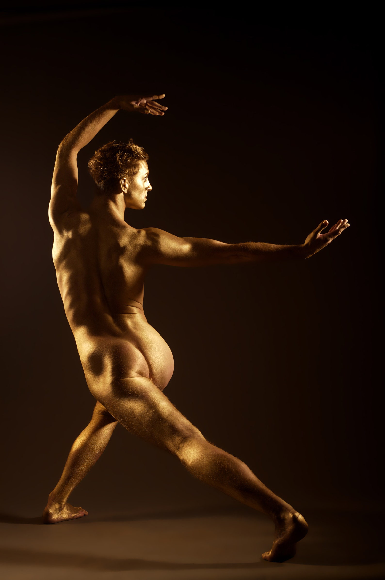 FINE ART PRINT Male Dancer in Gold Fine Art Nude image 1 