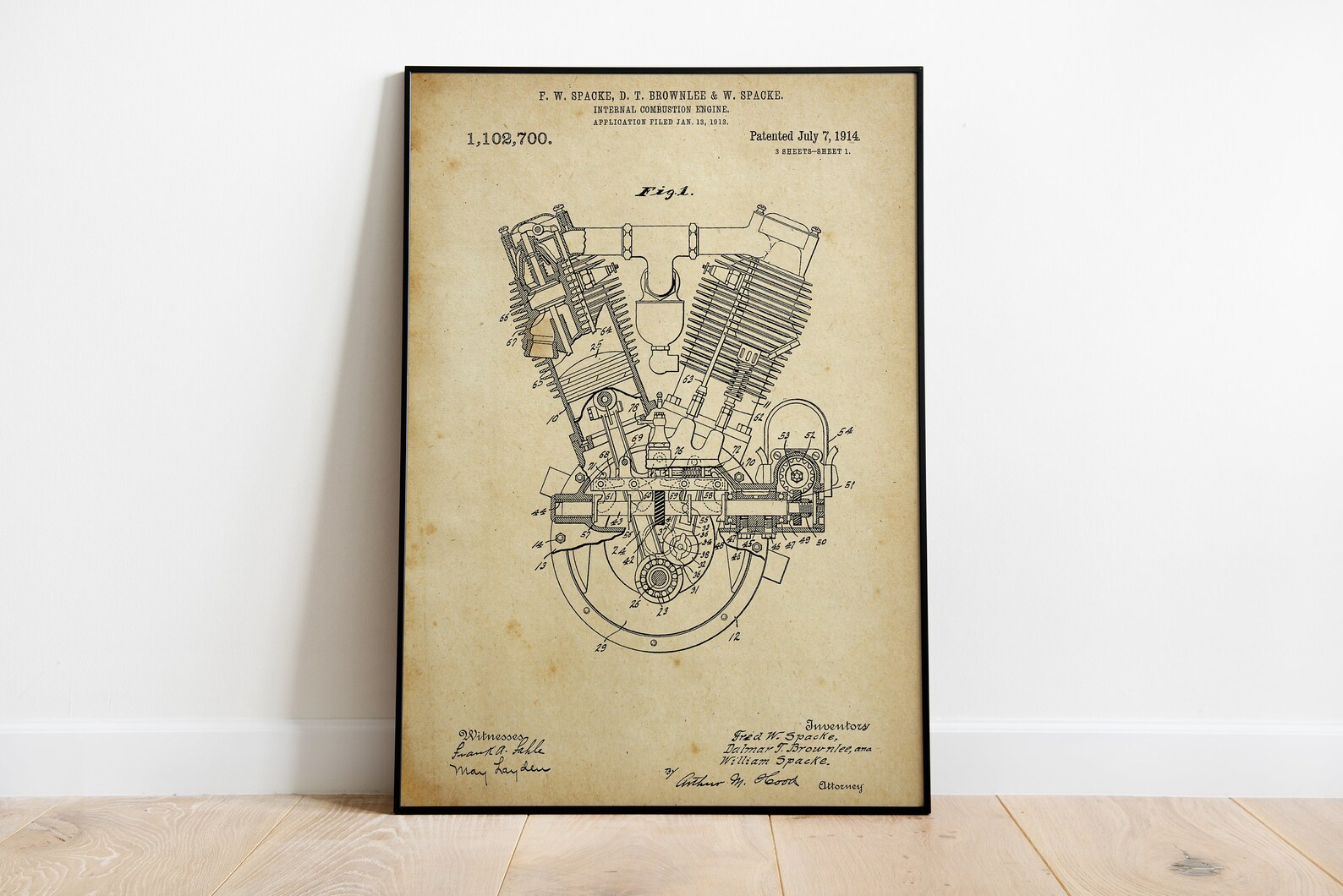 Motor Patent Poster Wanddekoration Druck Vintage Retro | Etsy