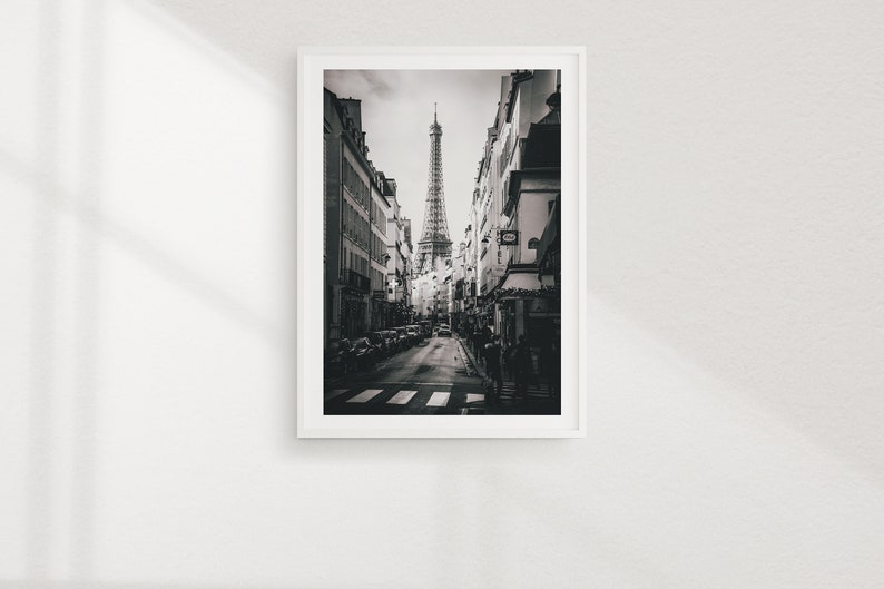 France picture photo art living room black and white photography art print office street ENVIE decoration Paris poster mural