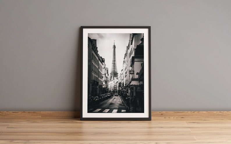 France picture photo art living room black and white photography art print office street ENVIE decoration Paris poster mural