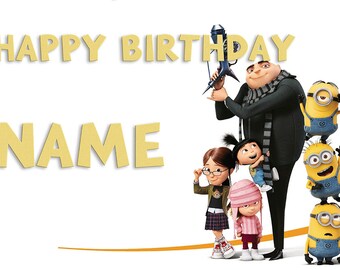 Minion Personalized 6x2 Vinyl Birthday Banner Free Shipping