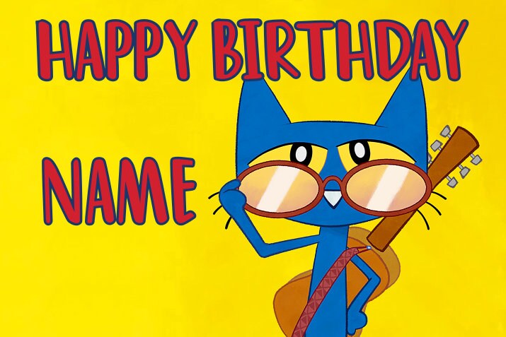 FREE 2nd DAY SHIPPING Pete the Cat Happy Birthday Banner | Etsy