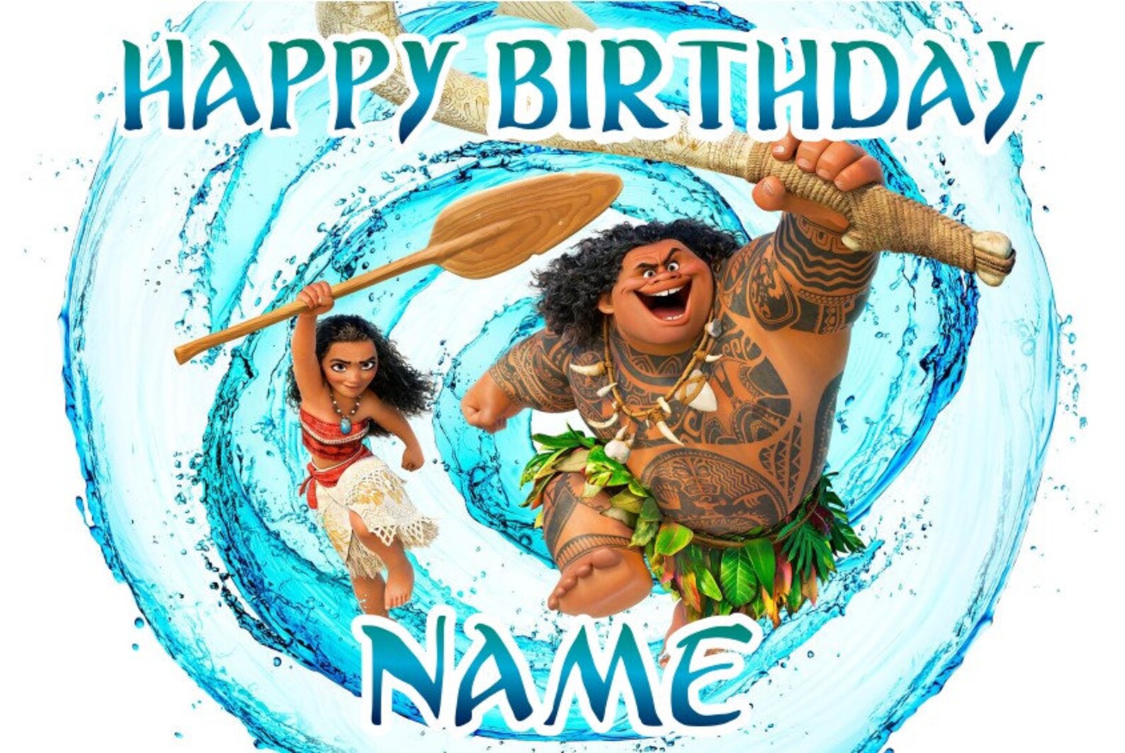 FREE 2nd DAY SHIPPING Moana Princess Happy Birthday Banner | Etsy