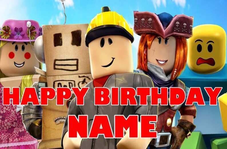 Roblox Happy Birthday Banner FREE 2nd DAY SHIPPING 13 Oz Vinyl Printed Backdrop Banner Custom Kids Birthday Banner Personalized