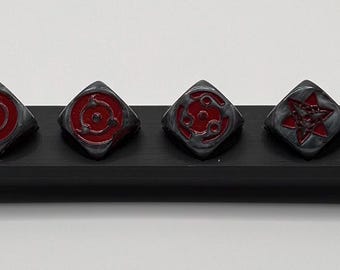 Anime eye style dice (black version)