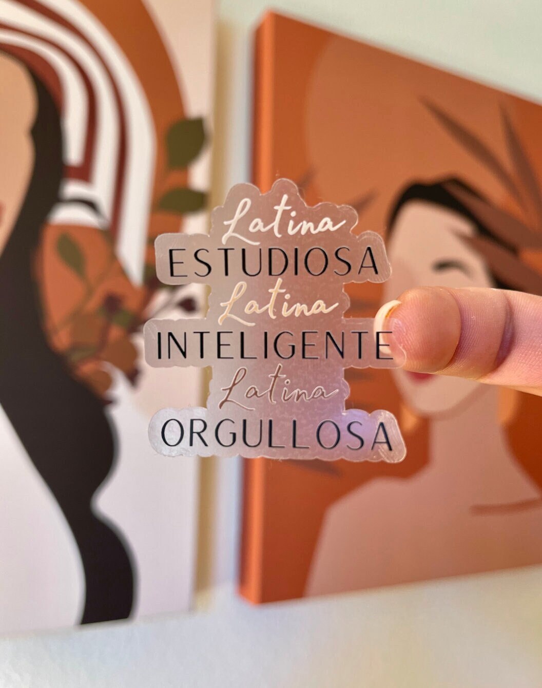 Estudiosa Inteligente Orgullosa Clear Vinyl Sticker Laptop Decal