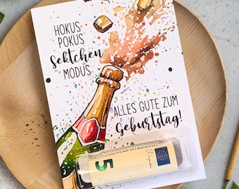 Money gift birthday, funny birthday card, money gift wrapping, original birthday gift for man, woman, girlfriend, colleague