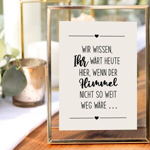 Letrero de boda: Sabemos que hoy estarías aquí, plantilla digital, decoración de boda minimalista, para imprimir 13x18 y A4