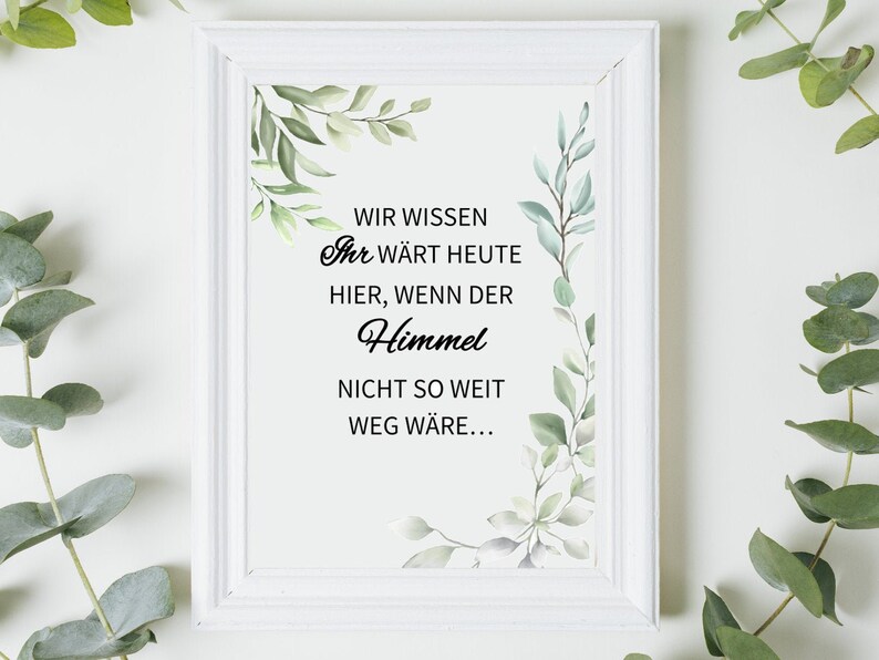 Wir wissen ihr wärt heute hier wenn der Himmel nicht so weit Etsy