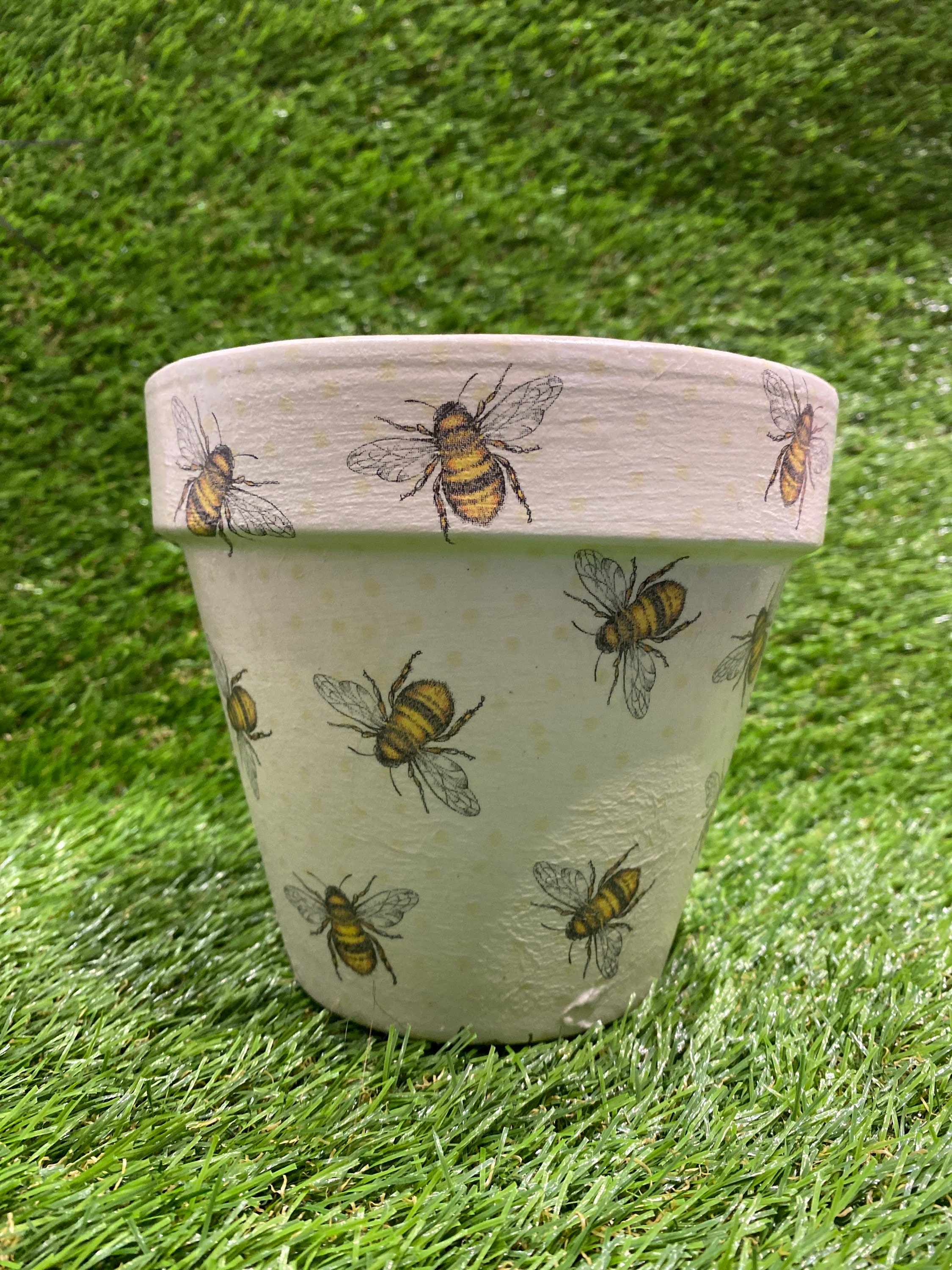 Bee plant pot 15cm planter bumble bee plant pot honey bee Etsy
