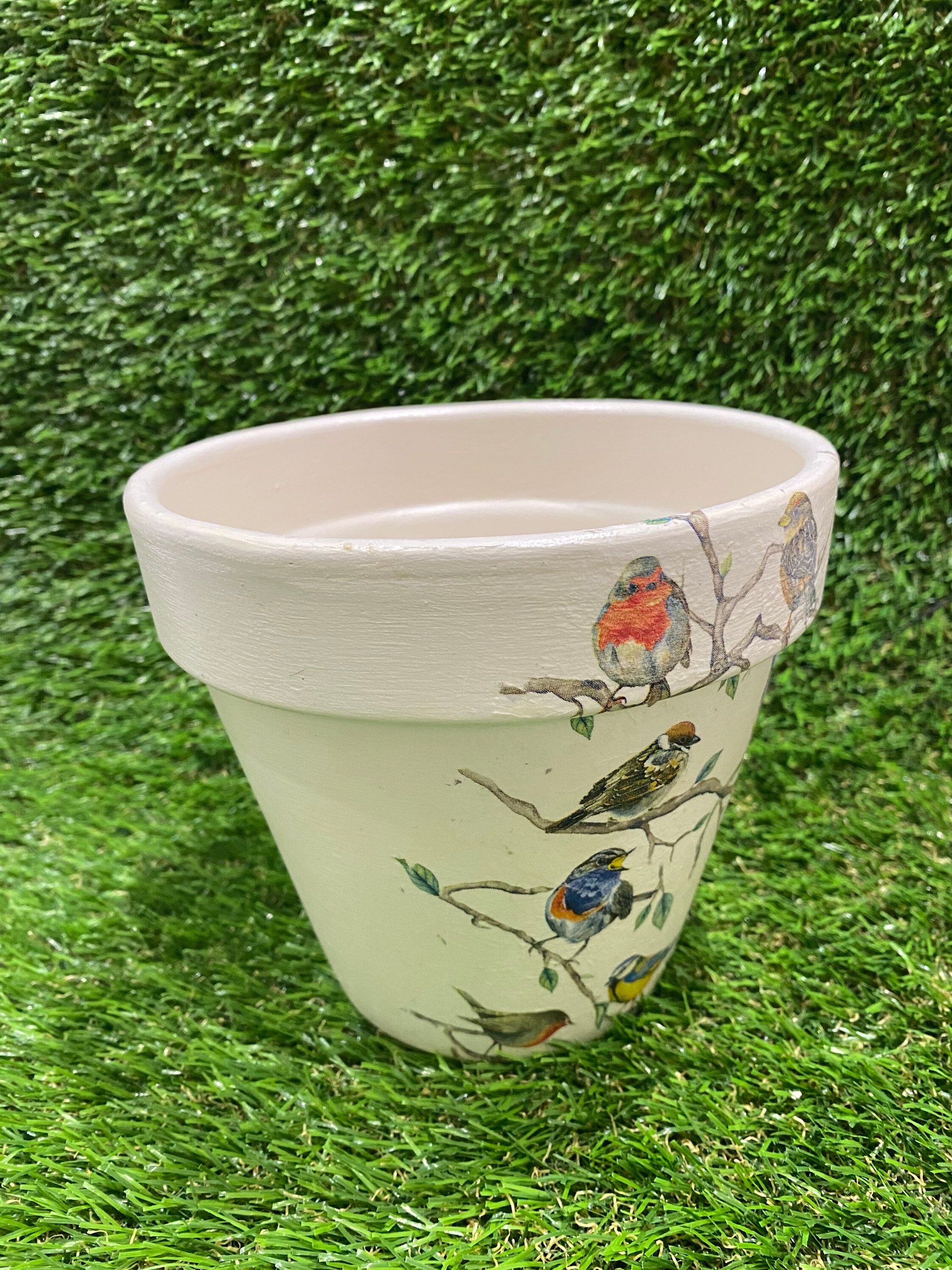 Bird plant pot bird lover gift bird planter 15cm terracotta Etsy