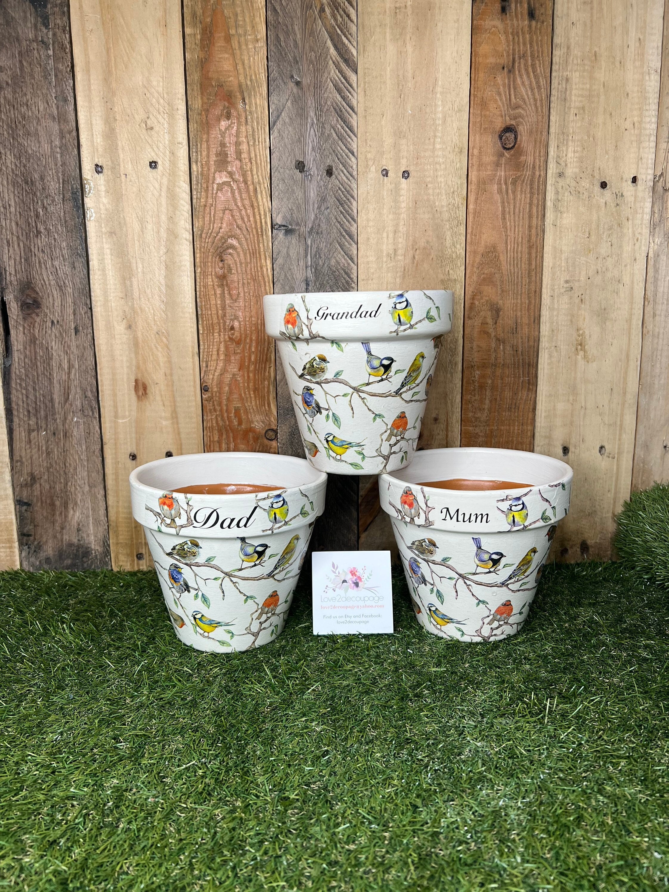 Dad Bird Plant Pot Grandad Bird Plant Pot Mum Bird Plant Etsy UK