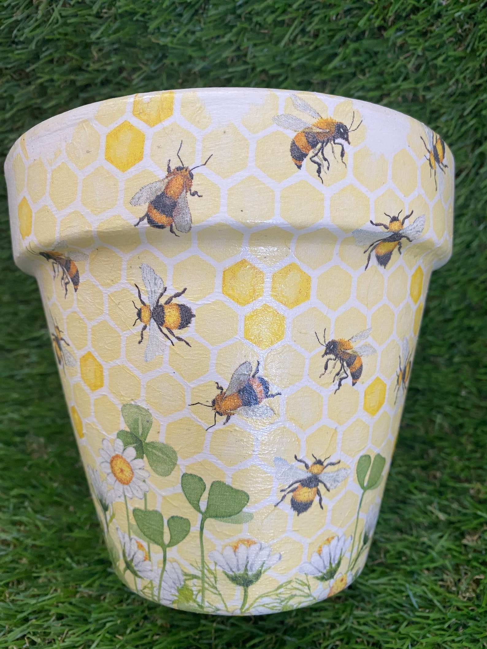 Bee plant pot 15cm planter bumble bee planter pot honey Etsy