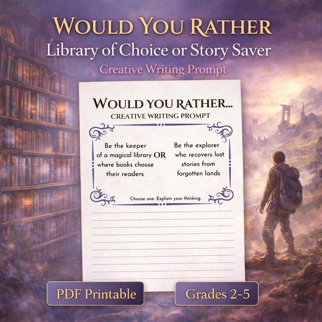 Would You Rather Writing Prompt – Library of Choice or Story Saver ...
