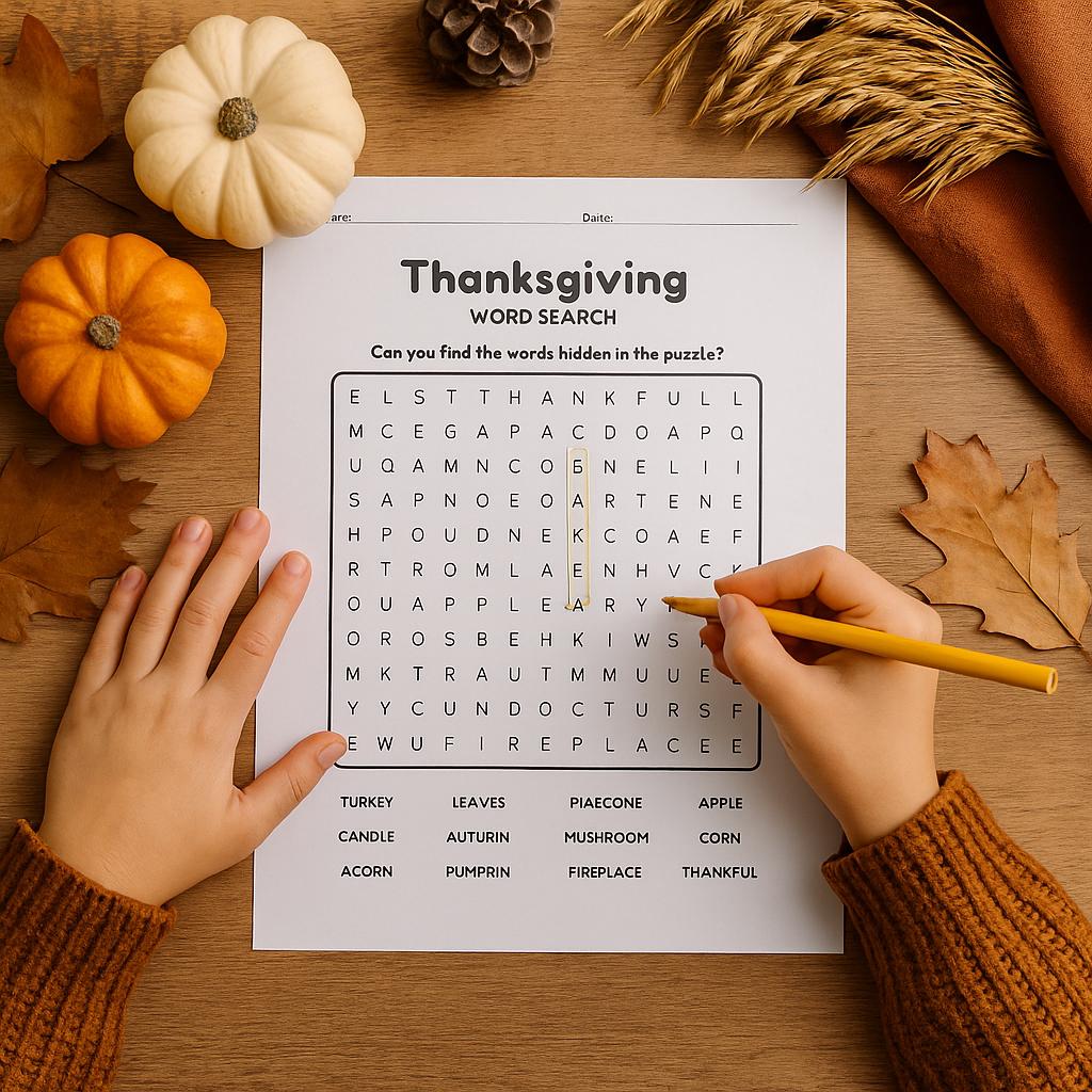 Thanksgiving Word Search | Printable Turkey Activity for Kids | Fun ...