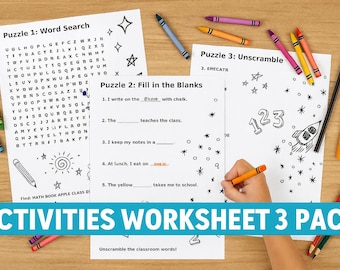 Back to School Puzzle Pack: Fun Printable Games for Kids (Ages 7-12) (Digital Download