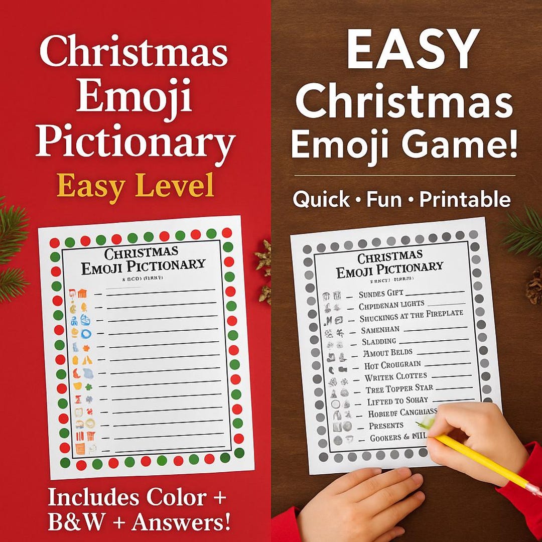 Christmas Emoji Pictionary – Easy Level | Kids Christmas Party Game ...