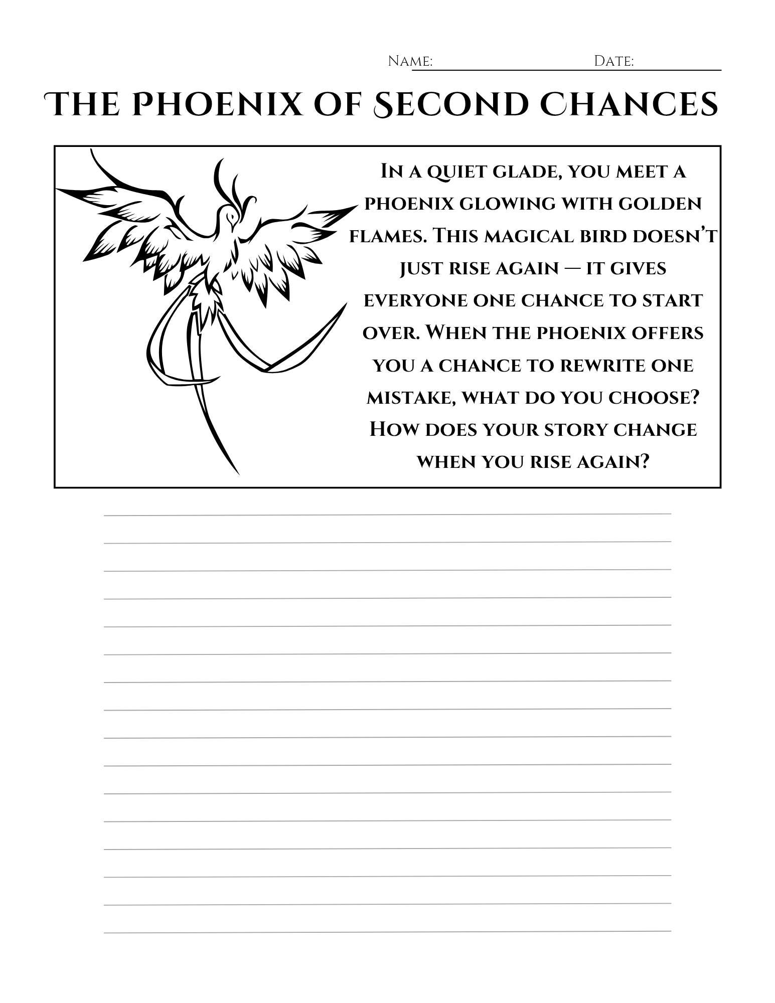 Phoenix Writing Assignment Phoenix Writing Prompt: Kids Resilience Worksheet (PDF) - Etsy