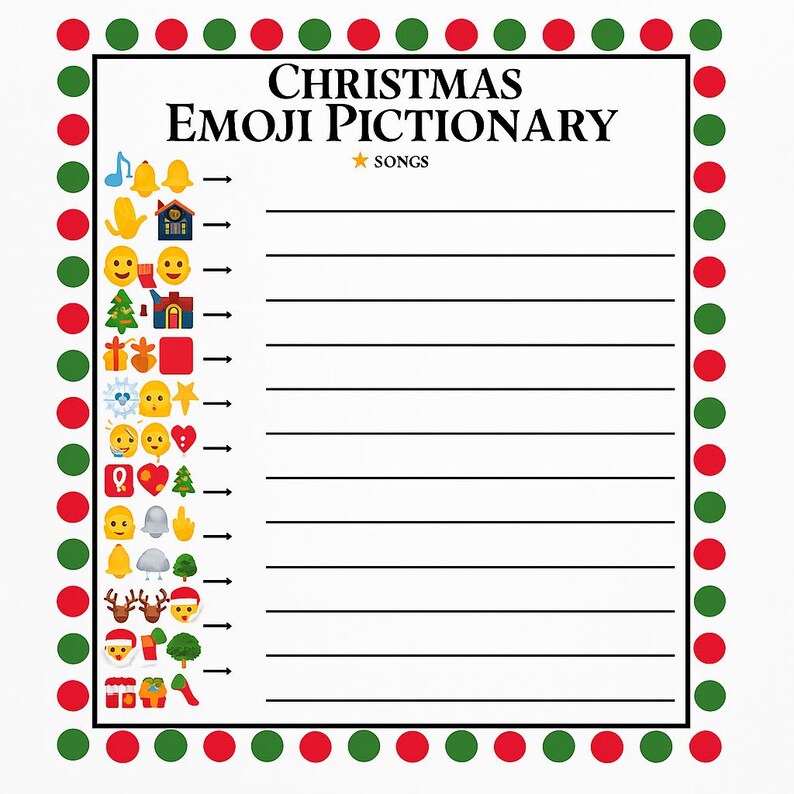 Christmas Songs Emoji Pictionary | Christmas Song Guessing Game ...