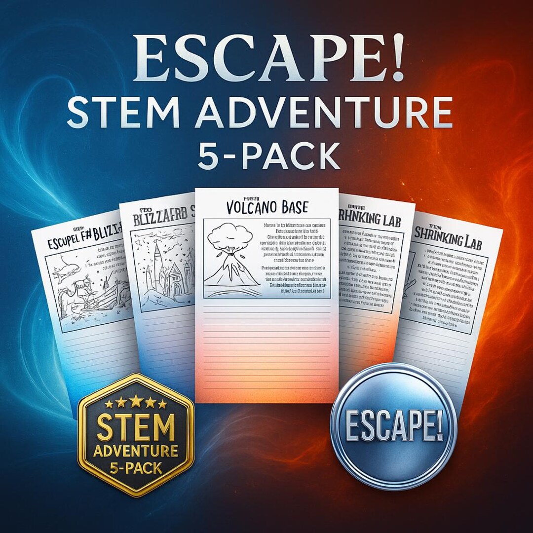 Escape! Science & Survival Writing 5-pack – Lab, Time Tunnel, Volcano ...