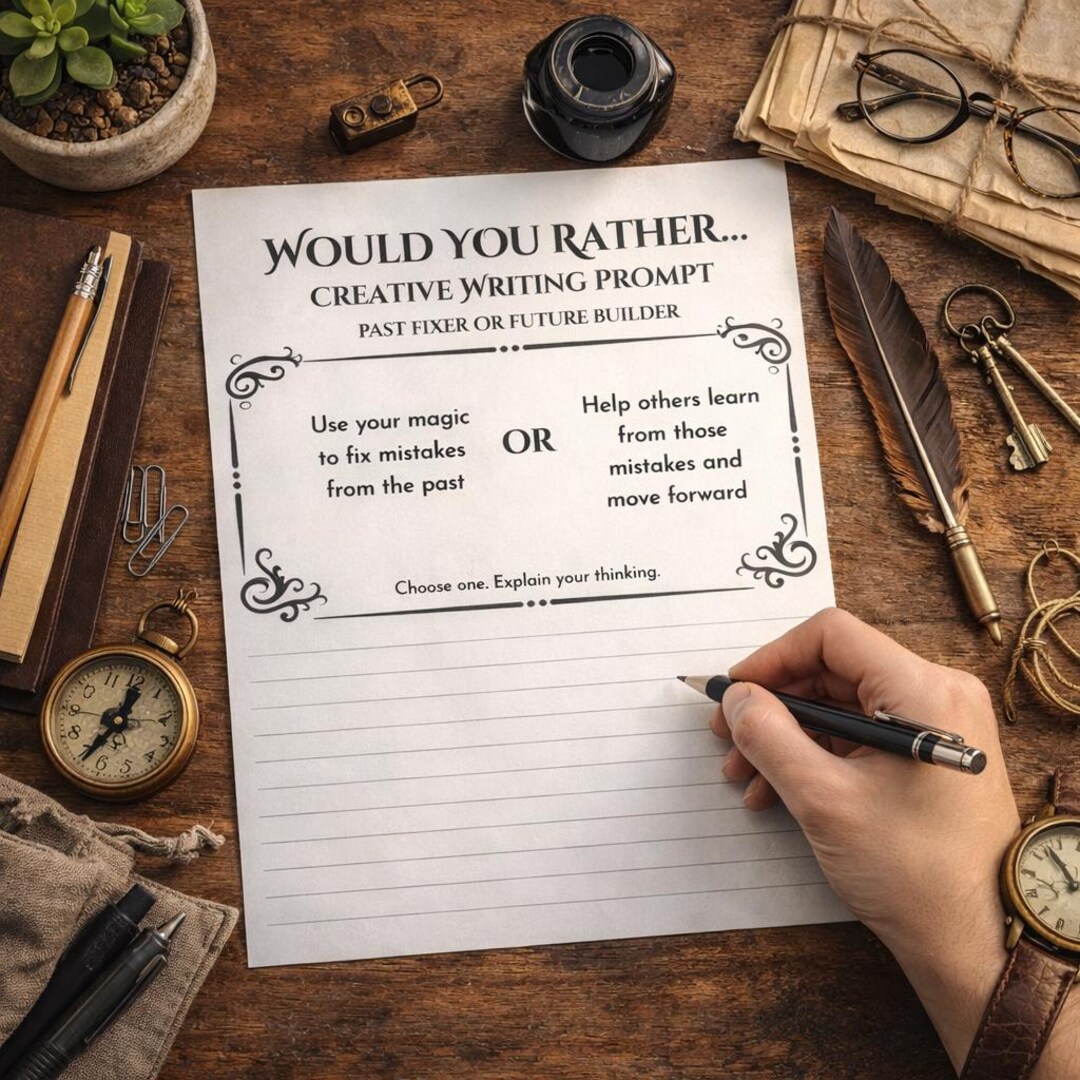 Would You Rather Writing Prompt | Past Fixer or Future Builder | SEL ...