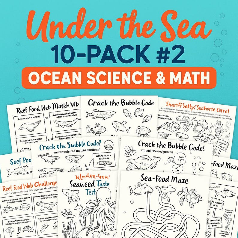 Under the Sea – Ocean Science & Math Pack | 10 Printable Pages - Etsy ...