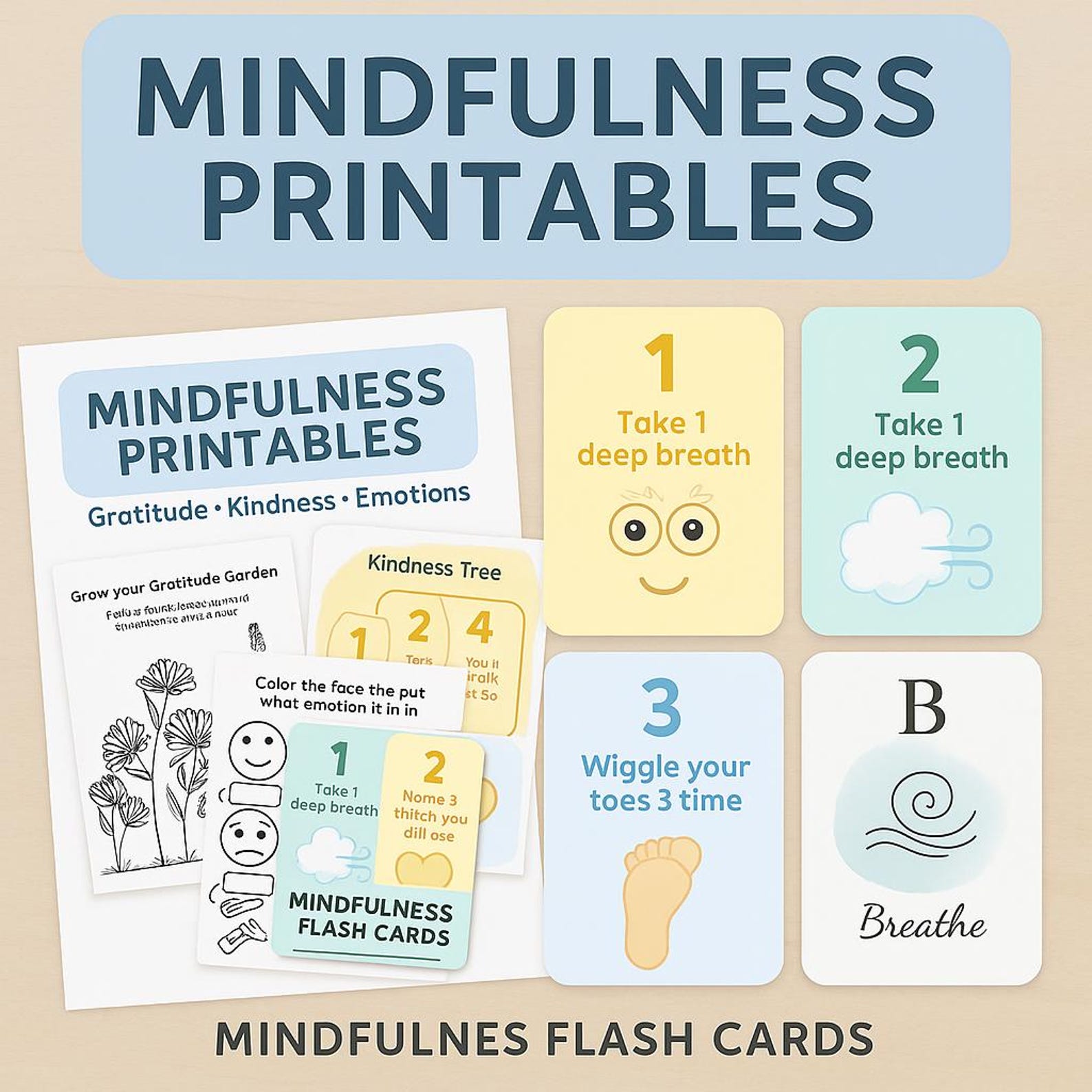 Mindfulness Bundle for Kids | Printable Flashcards + Activity Pack ...