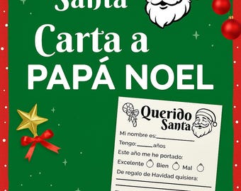 Querido Santa – Carta para Imprimir (Hoja Individual)
