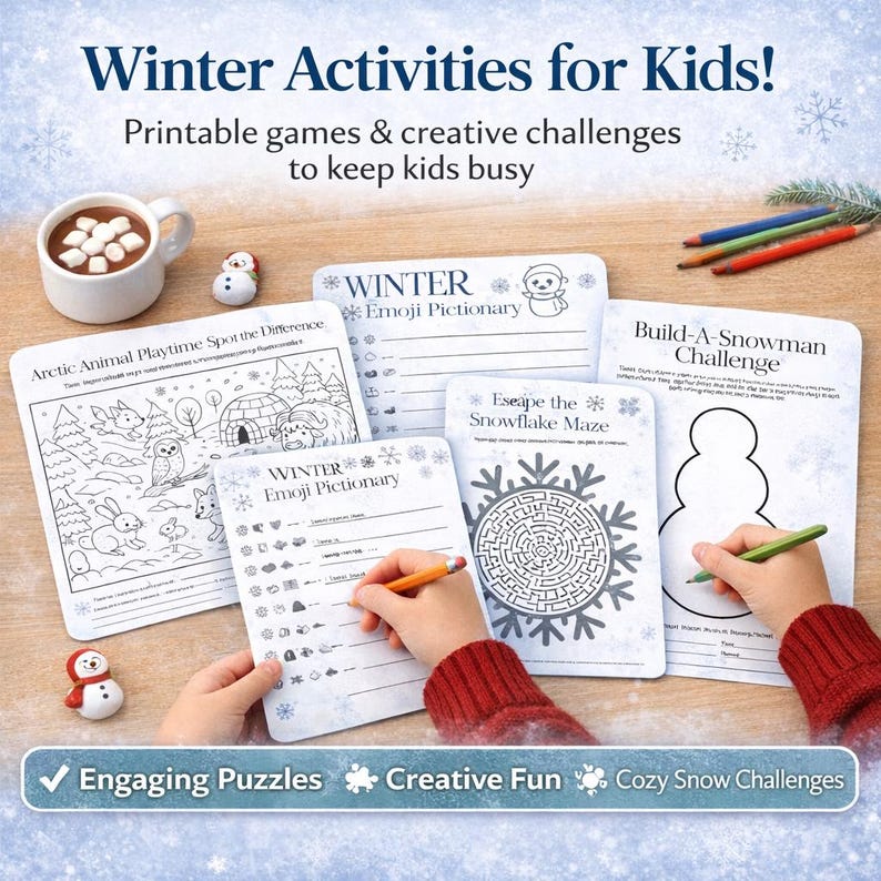 Winter Printable Activity Pack | Games, Puzzles & Snow Challenges for ...