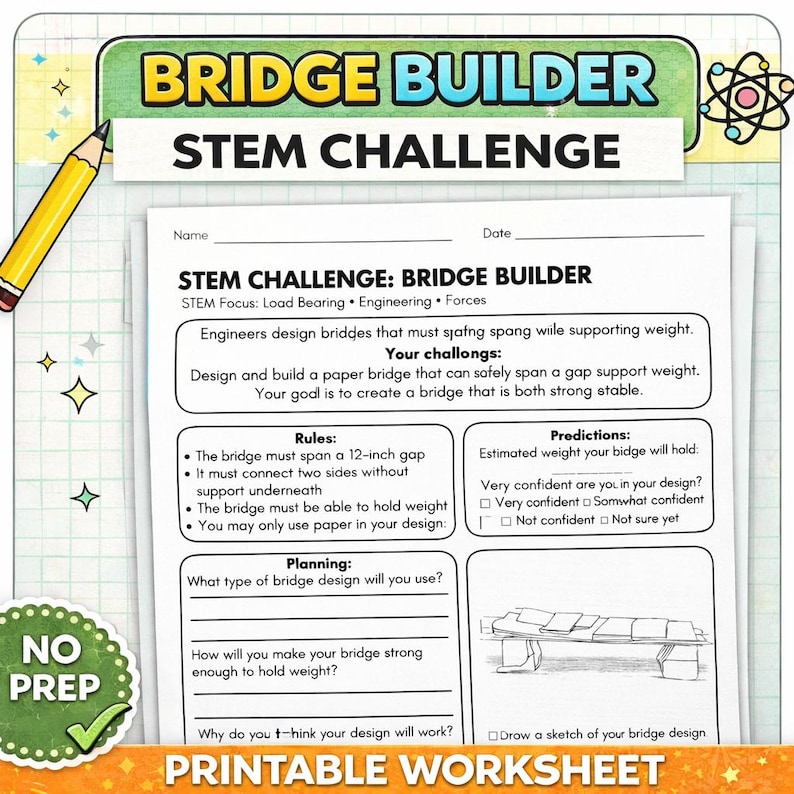 STEM Challenge Bridge Builder | Paper Engineering Activity | Hands-on ...