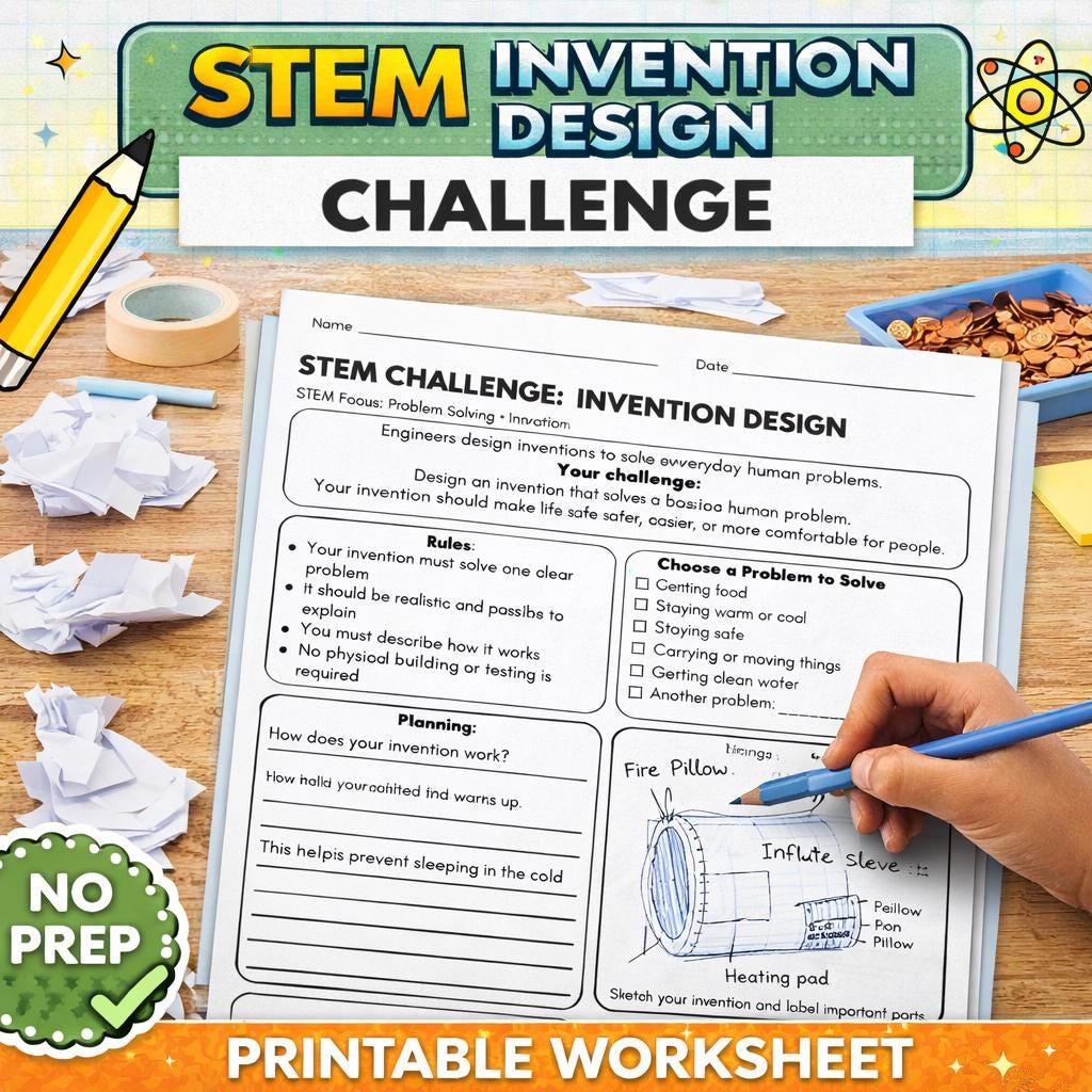 STEM Invention Design Challenge | Problem Solving & Innovation Activity ...