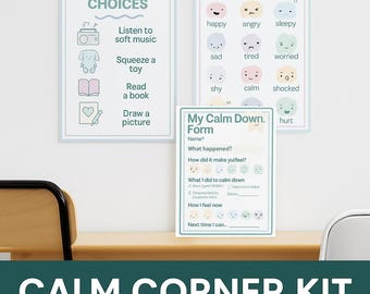 Calm Down Corner Poster Bundle: Kids Emotional Regulation, Mindfulness Kit (Digital Download)