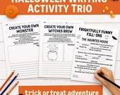 Halloween Writing Activity Trio: Monster, Brew, Haunted House Mad Libs (Printable Worksheets)