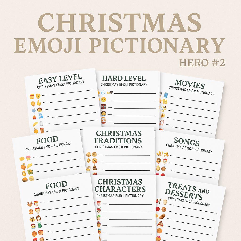 Ultimate Christmas Emoji Pictionary Game Bundle | 8-pack Holiday Party ...