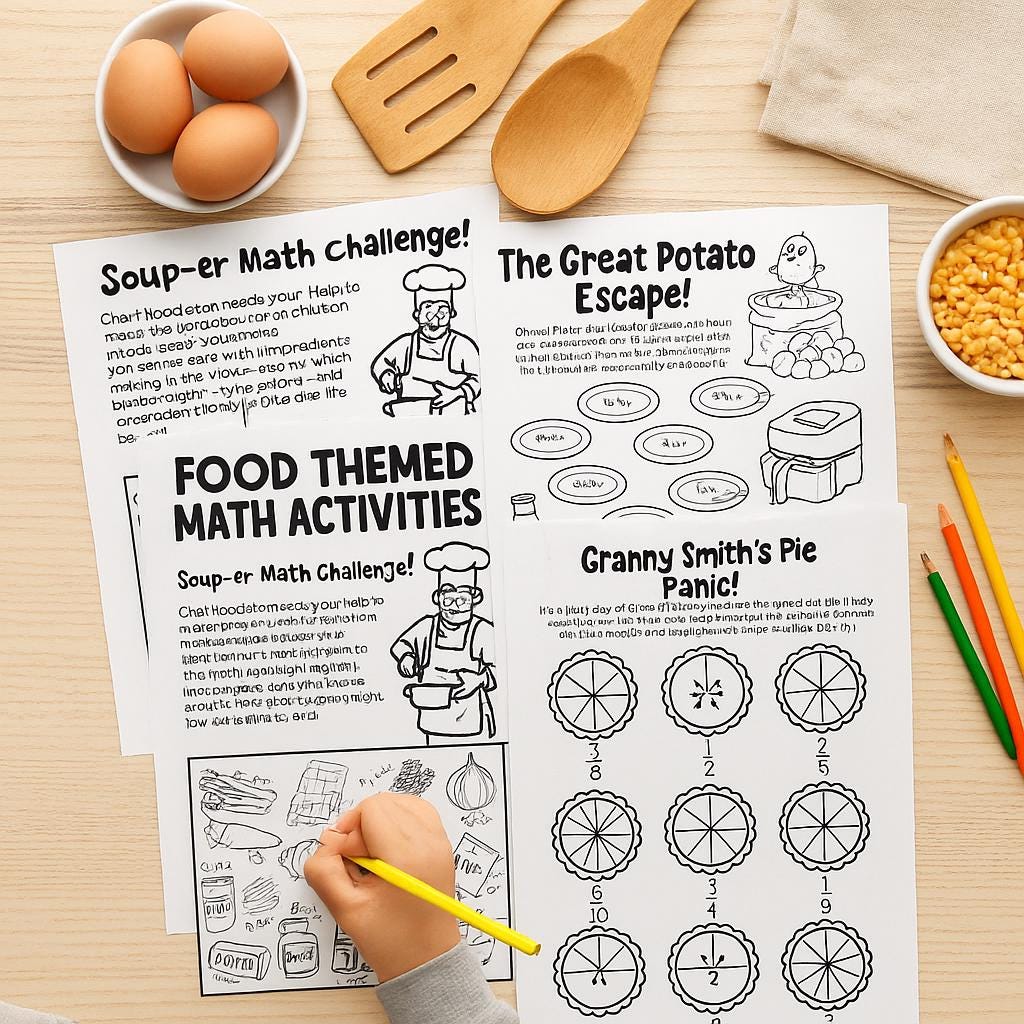 Food Math Mini Pack | 3 Printable Math Games for Kids - Etsy