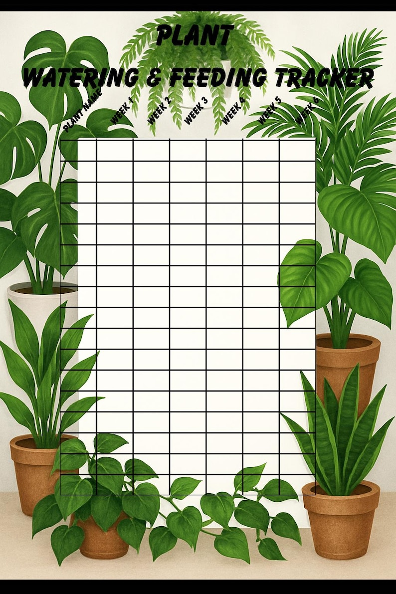 Plant Care Tracker: Printable Watering & Feeding Log (digital Download ...