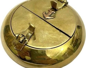 Posacenere a forma di ancora in ottone lucido, posacenere portatile per auto, idea regalo a tema nautico.