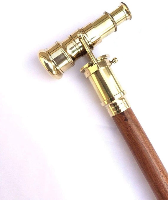 Nuovo Vintage IN Ottone Telescopio Vittoriano Bastone Da Passeggio - Foto 6