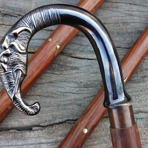 Handcrafted wands cane walking canes-Walking Sticks Father's Day Gift  Elephant Carved Designer Men's Gift Victorian Mother's Day