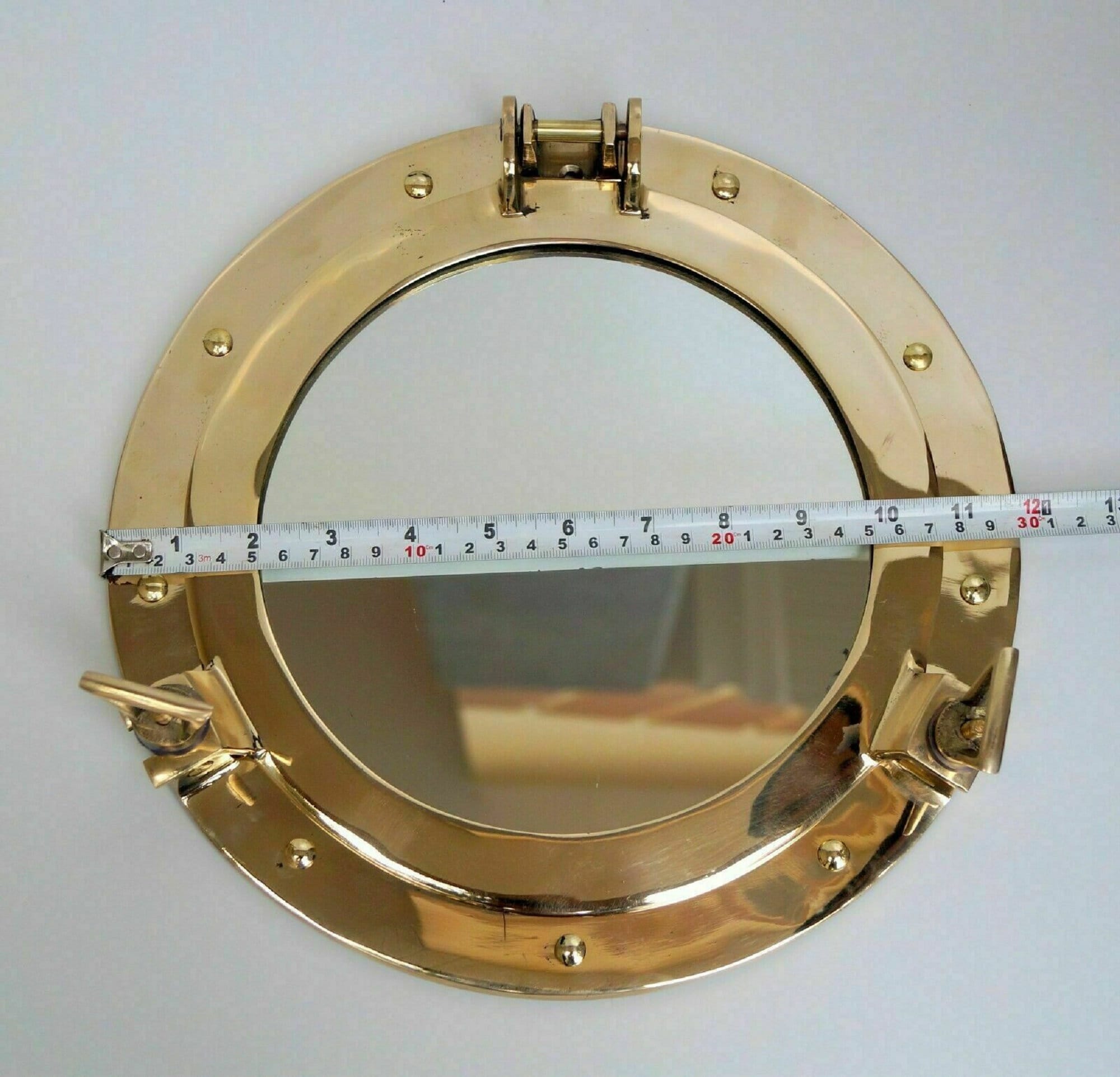 Aluminum Porthole Window: Nautical Wall Decor, Golden Brass Finish