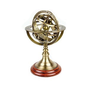 Brass Armillary Sphere Astrolabe: Nautical Tabletop Globe (5 Inch)