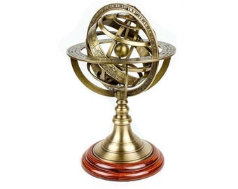 Brass Armillary Sphere Astrolabe Nautical Marine Tabletop Globe ~ Armillary Sphere Globe Spherical (5 Inch Height)